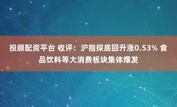 投顾配资平台 收评：沪指探底回升涨0.53% 食品饮料等大消费板块集体爆发